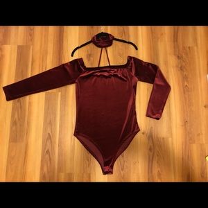 NWT Body suit burgundy